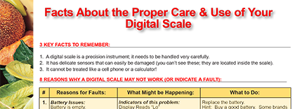 Facts About the Proper Care & Use of Your Digital Scale