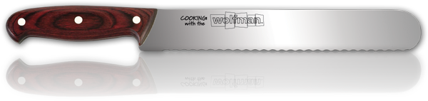 10" Chef‘s Bread Knife, Scalloped Edgewith Wolfman Logo