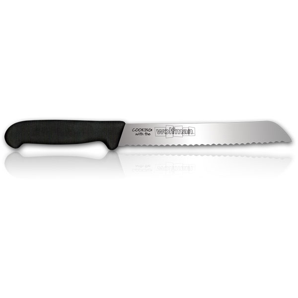 8" Scalloped Bread Knifewith Wolfman Logo