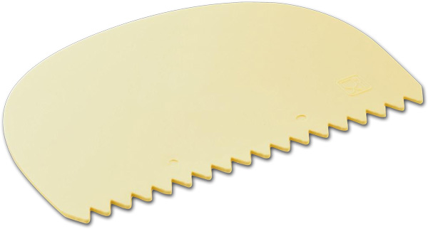 Single Sided Comb Scraper, Ivory, Pointed Teeth