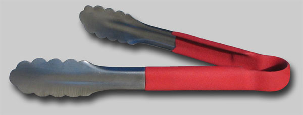 12" Tongs with Red Safety Non-Slip Handle