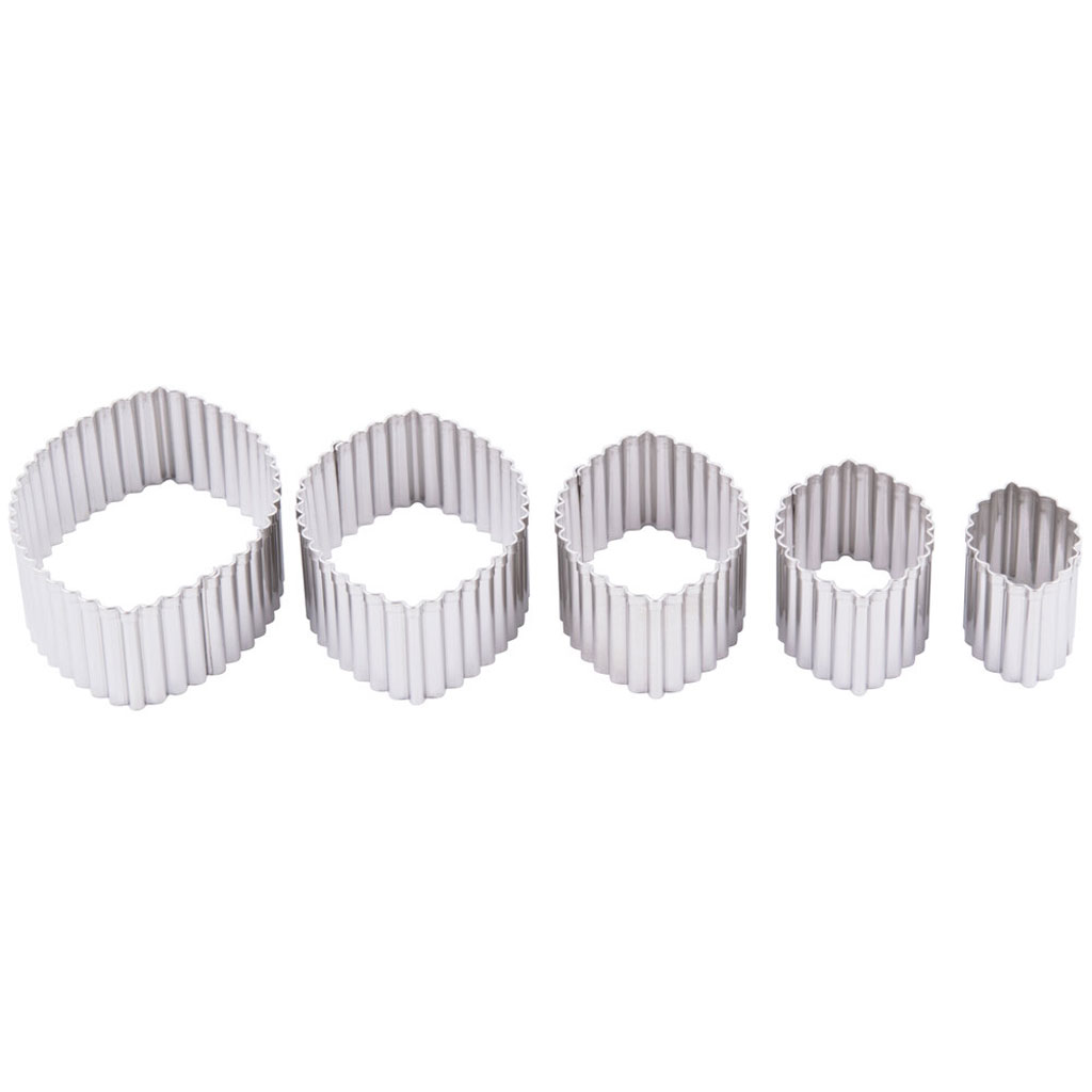 5 Piece Fluted Football Cutter Set