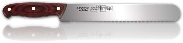 10" Chef‘s Bread Knife, Scalloped Edgewith Wolfman Logo