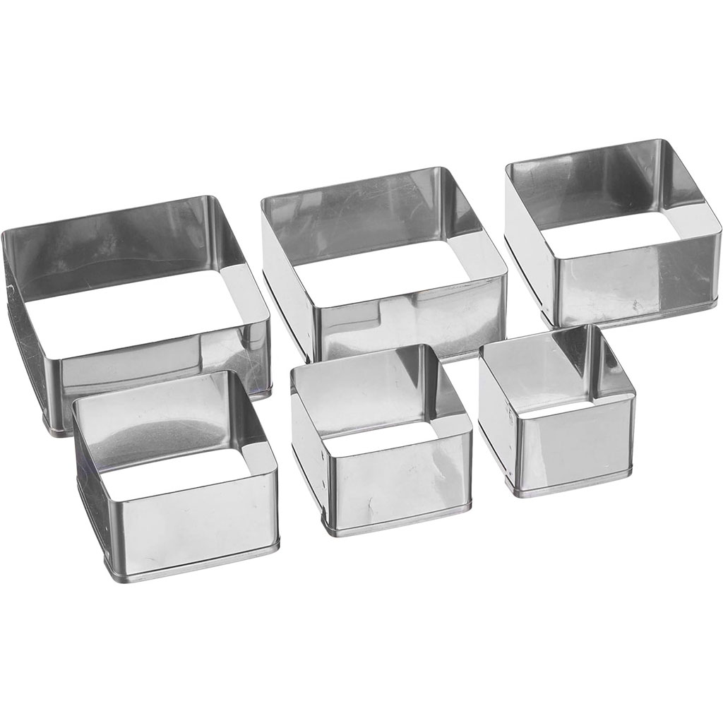 6 Piece Plain Square Cutter Set