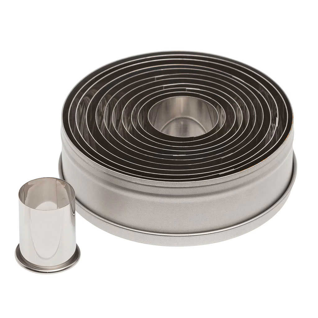 11 Piece Plain Round Cutter Set