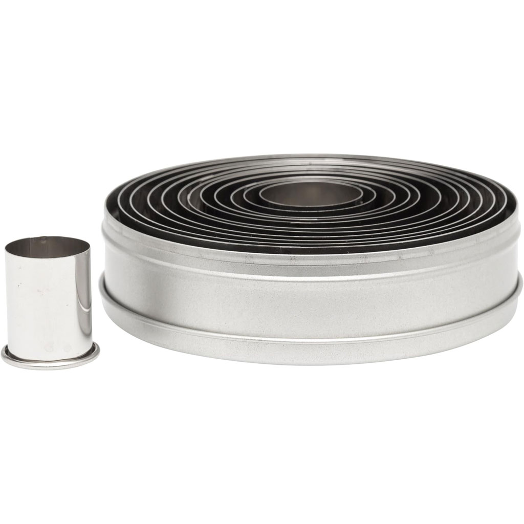 12 Piece Plain Round Cutter Set