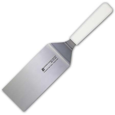 6" Turner, Square End, White Handle