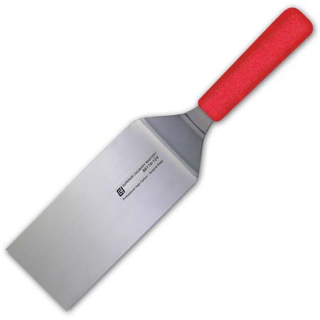 6" Turner, Square End, Red Handle