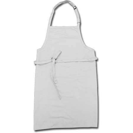 Bib Apron, White with adjustable neck band