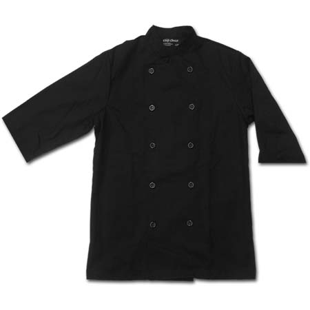 Short Sleeved Chef Jacket with Buttons, 65% Polyester/35% Cotton