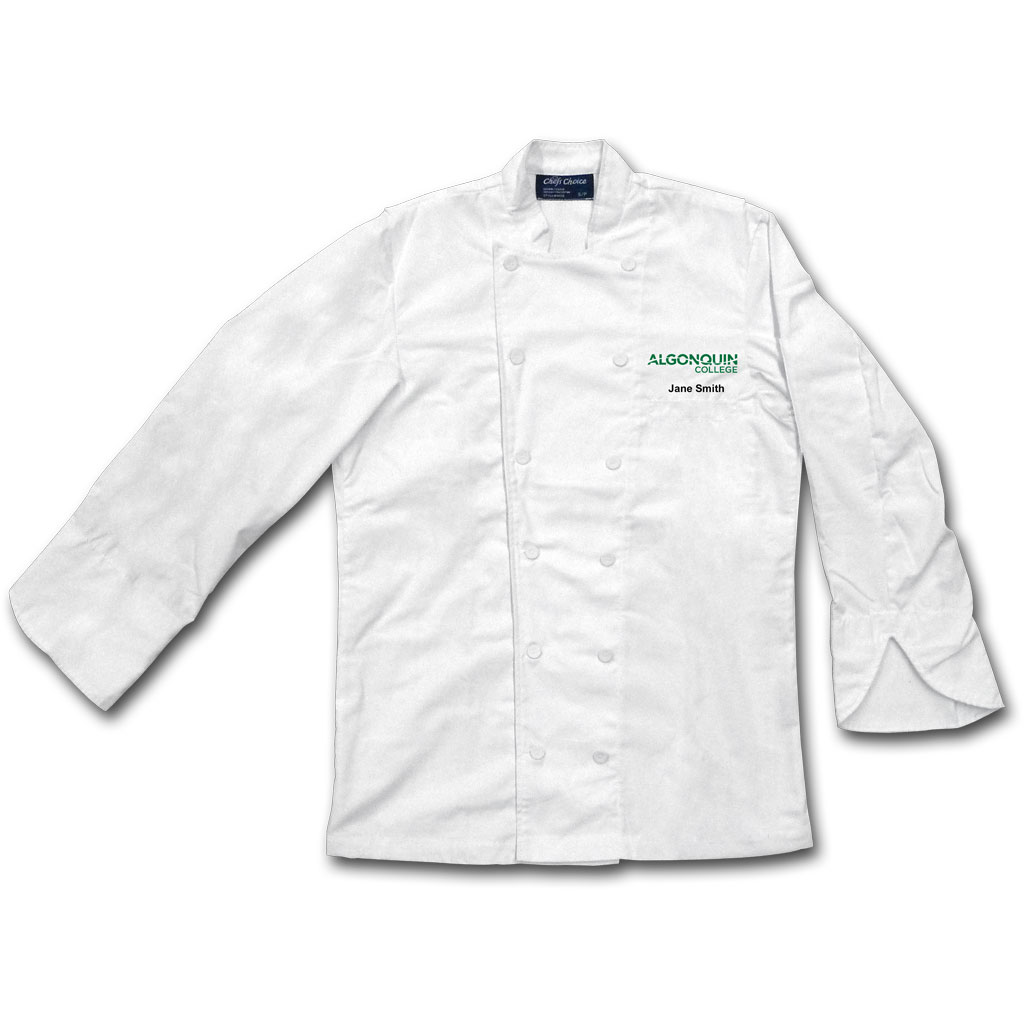 Algonquin College Faculty Chef Jacket (White) Long Sleeve