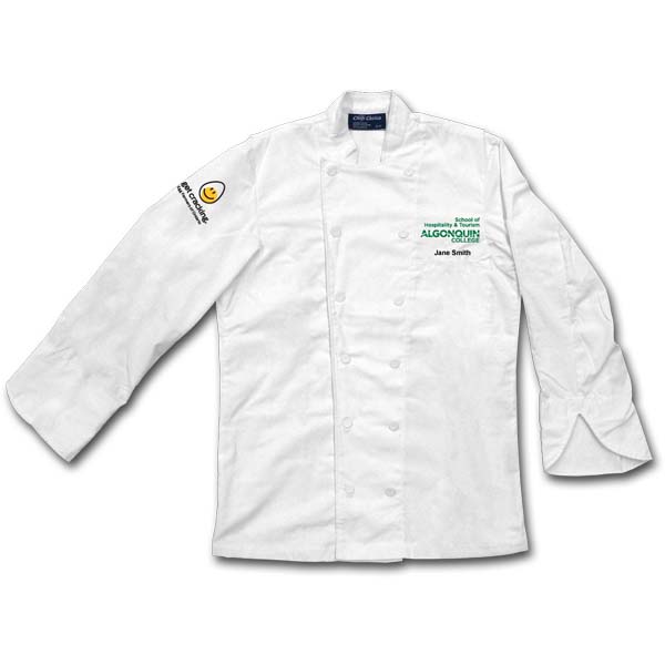 Algonquin College Faculty Chef Jacket (White) Long Sleeve