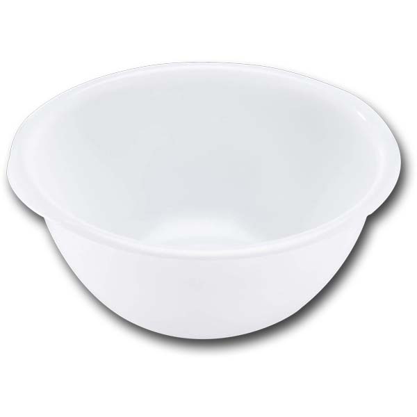 Round Plastic Bowl, PE, White  2.5 L