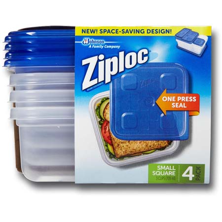 Ziploc 4 Pack Small Square